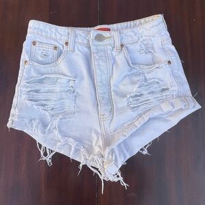 Distressed Cheeky Denim Shorts